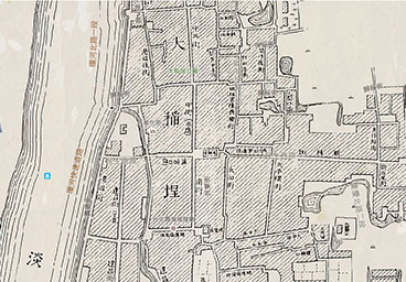 Sketch map of Taihoku City, Dadaocheng, and Mengjia (Bangka) (1895)
